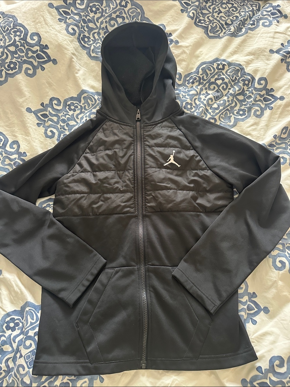 Jordan Black zip up light weight hoody.